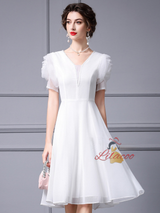 Red Short Sleeve Beading Mother Of The Bride Dress