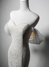 White Lace Off the Shoulder Wedding Dress
