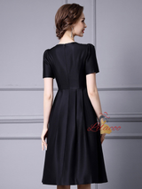 Black Short Sleeve Mother Of The Bride Dress