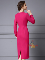 Fuchsia Beading Crystal Mother Of The Bride Dress