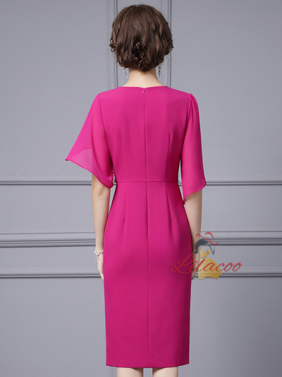 Fuchsia Split Bead Mother Of The Bride Dress