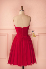 Tulle Pleats Strapless Homecoming Dress