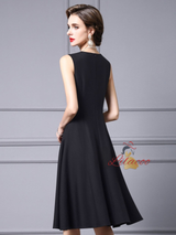 Black V-neck Mother Of The Bride Dress