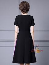 Black Pleated Mother Of The Bride Dress
