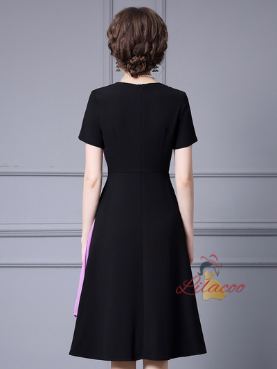 Black Pleated Mother Of The Bride Dress
