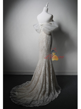 White Lace Off the Shoulder Wedding Dress