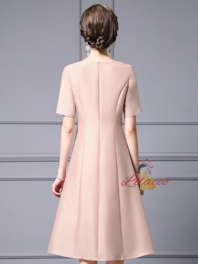 Pink V-neck Beading Mother Of The Bride Dress