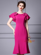 Fuchsia Beading Mother Of The Bride Dress