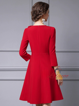 Red Flower Beading Mother of the Bride Dress