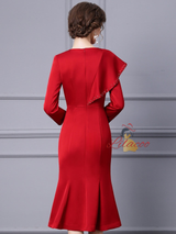 Red Beading Mother Of The Bride Dress