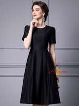 Black Short Sleeve Mother Of The Bride Dress