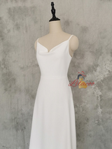 White Spaghetti Straps Short Wedding Dress