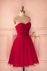 Tulle Pleats Strapless Homecoming Dress