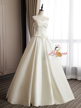 White Satin Sweetheart Wedding Dress