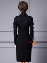 Black Long Sleeve Mother Of The Bride Dress