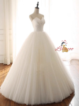 White Satin Tulle Strapless Wedding Dress