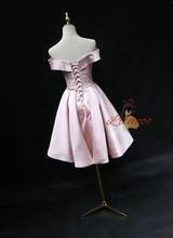 Pink Satin Homecoming Dress With Bow