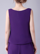 Purple Chiffon 3 Piece Beading Mother Of The Bride Dress