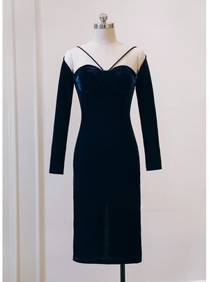 Thin Tube Top Long Sleeves Dress