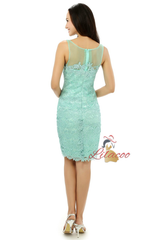 Green Short Lace Mother Of The Bride Dress
