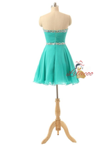 Chiffon Strapless Crystal Pleats Homecoming Dress