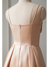 Champagne Spaghetti Straps Prom Dress