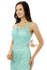 Green Short Lace Mother Of The Bride Dress