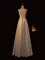 White Satin Strapless Wedding Dress