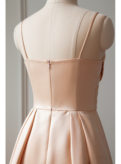 Champagne Spaghetti Straps Prom Dress