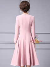 Pink Long Sleeve Mother Of The Bride Dress