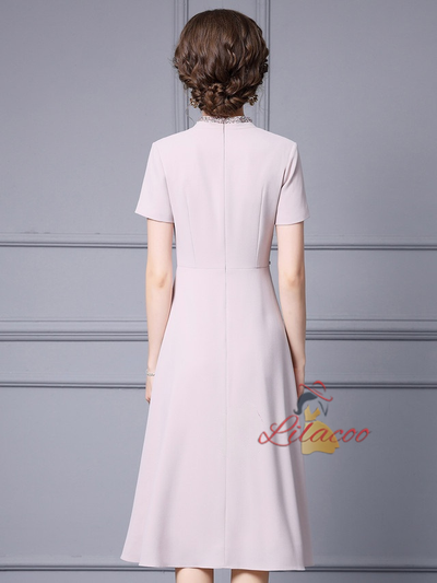 Light Pink V-neck Mother Of The Bride Dress