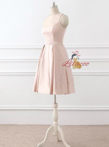 Pink Scoop Neck Homecoming Dress