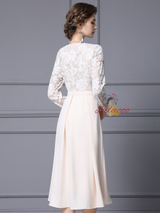 Purple Lace Long Sleeve Mother Of The Bride Dress