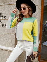 Pullover Stitching Contrast Sweater