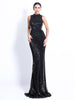 Women's Sequined Evening Dress With Openwork Party Dress