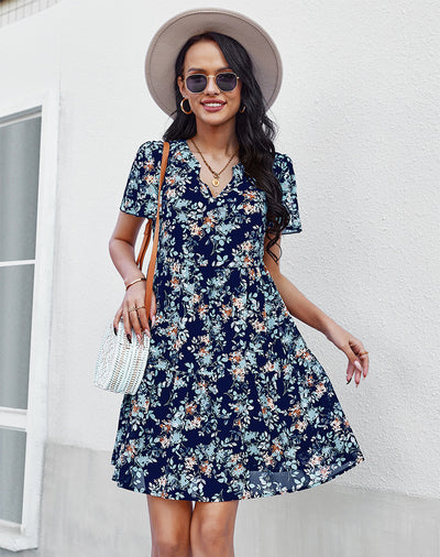 Women Printed Summer Mini Dress