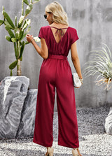 Loose Wide-leg Solid Color Jumpsuit