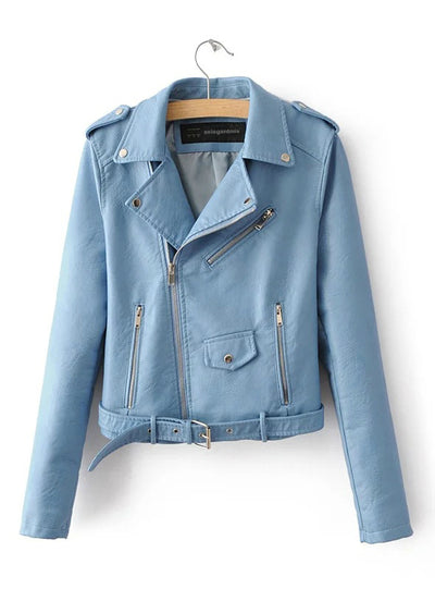 Soft Leather Jacket Zipper Motorcycle PU Leather Jacket