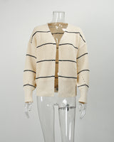 Striped Cardigan Short Loose Sweater