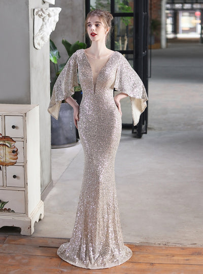 Sexy Sequins Fishtail Prom Dres