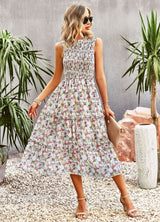 Women Leisure Print Sleeve Dress