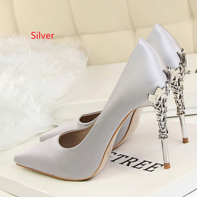 Shallow Metal Super High Heel Shoes