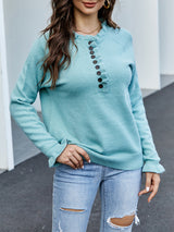 Wooden Ear Button Cardigan Sweater