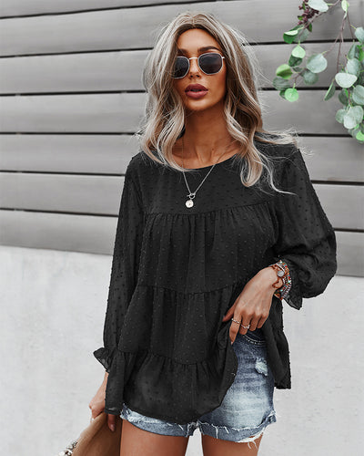 Women Round Neck Casual Shirt