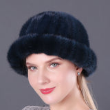 Mink Fur Ladies Keep Warm Hats