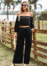 Tube Top Wide Leg Trousers Suit