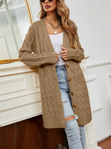 Long Sleeve Button Twist Cardigan Sweater