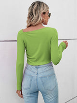 Women's Slim Short Solid Color T-shirt Top