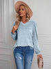 Loose Bubble Sleeve V-neck Long Sleeve T-shirt