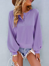 Solid Color Loose Top Leisure Holiday Top